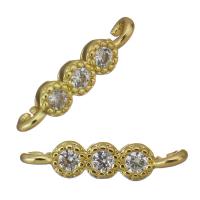 Cubic Zirconia Micro Pave Brass Connector, gold color plated & micro pave cubic zirconia & 1/1 loop Approx 1mm 