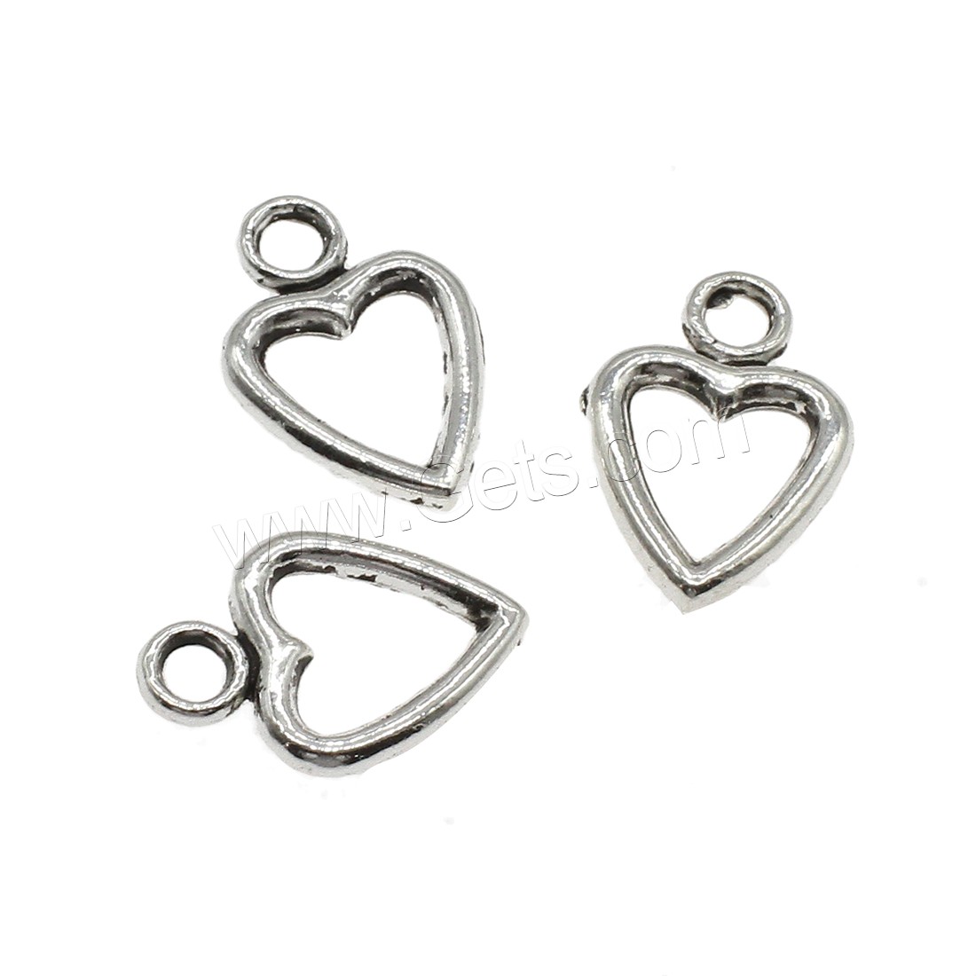 Zinc Alloy Heart Pendants, plated, hollow, more colors for choice, 13x19x2.5mm, Hole:Approx 3mm, Approx 1000PCs/KG, Sold By KG