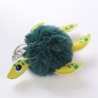 Plush Key Clasp, with PU Leather & Zinc Alloy, Turtle, printing & for woman 
