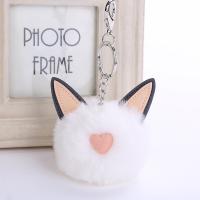 Plush Key Clasp, with PU Leather & Zinc Alloy, Cat, for woman 