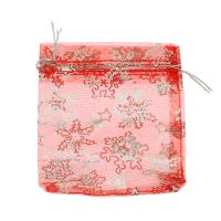 Organza Jewelry Pouches Bags, Christmas Design & multifunctional 120*100mm, Approx 