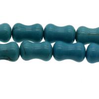 Bolas turquesas sintéticos, Turquesa sintético, Bricolaje, Azul Celeste, 13*8mm, agujero:aproximado 1.3mm, aproximado 27PCs/Sarta, Vendido por Sarta
