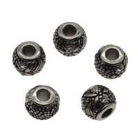 Stainless Steel European Beads, with rhinestone & blacken, original color Approx 4.5mm 