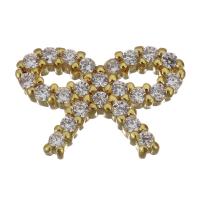 Composants de bijoux en laiton, Noeud papillon, Placage de couleur d'or, pavé de micro zircon Vendu par PC