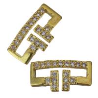 Composants de bijoux en laiton, Placage de couleur d'or, pavé de micro zircon Vendu par PC