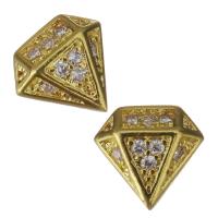 Composants de bijoux en laiton, diamant, Placage de couleur d'or, pavé de micro zircon Vendu par PC