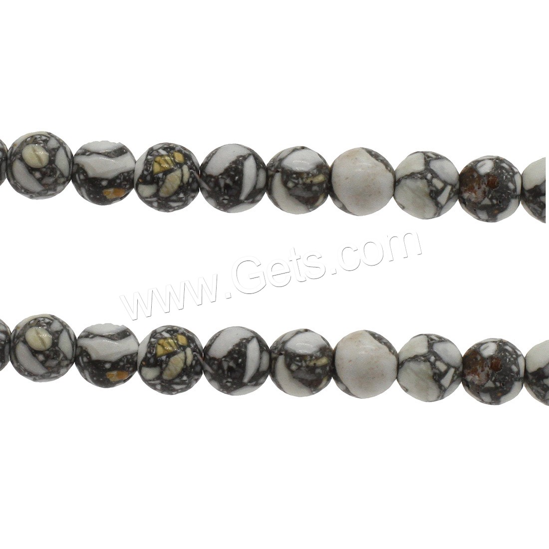 Synthetic Turquoise Beads, Round, different size for choice, white and black, Hole:Approx 1mm, Sold By Strand
