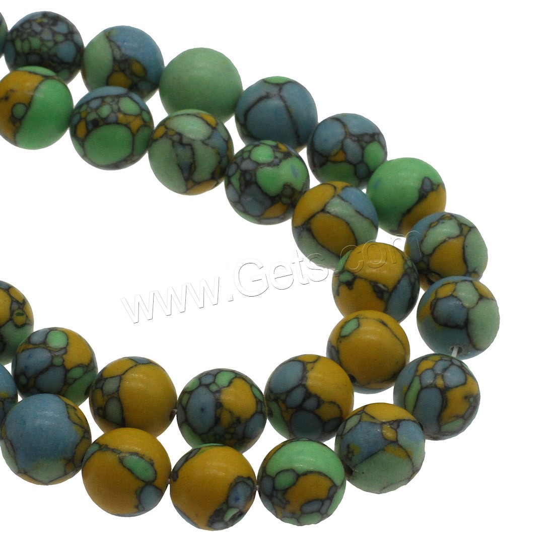 Perles en Turquoise synthétiques, Rond, normes différentes pour le choix, Trou:Environ 0.8mm, Vendu par brin