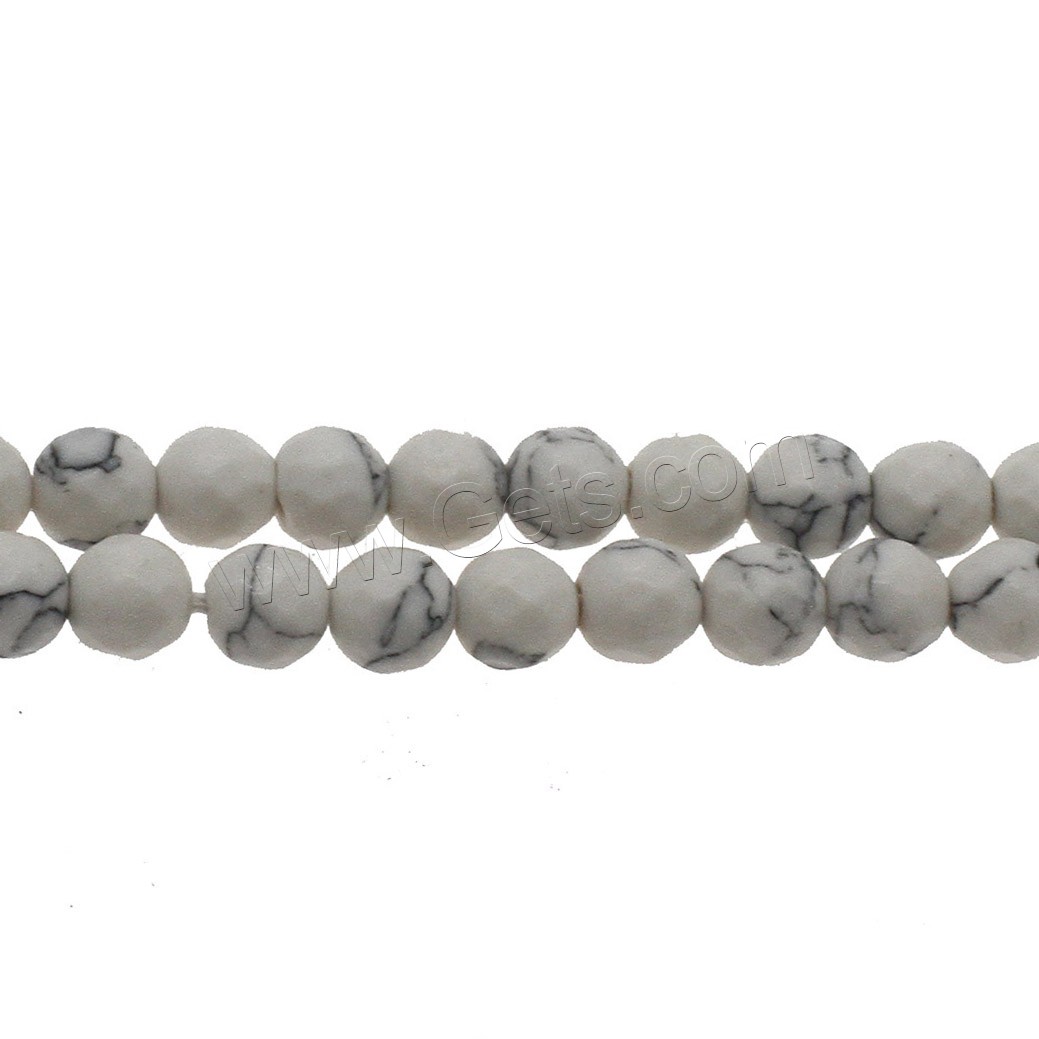 Perles en Turquoise synthétiques, Rond, normes différentes pour le choix, blanc, Trou:Environ 1.5mm, Vendu par brin
