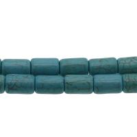Bolas turquesas sintéticos, Turquesa sintético, Columna, Azul Celeste, 12*8mm, agujero:aproximado 2mm, aproximado 29PCs/Sarta, Vendido por Sarta