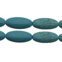 Bolas turquesas sintéticos, Turquesa sintético, Bricolaje, Azul Celeste, 30x15x7mm, agujero:aproximado 1.2mm, aproximado 12PCs/Sarta, Vendido por Sarta