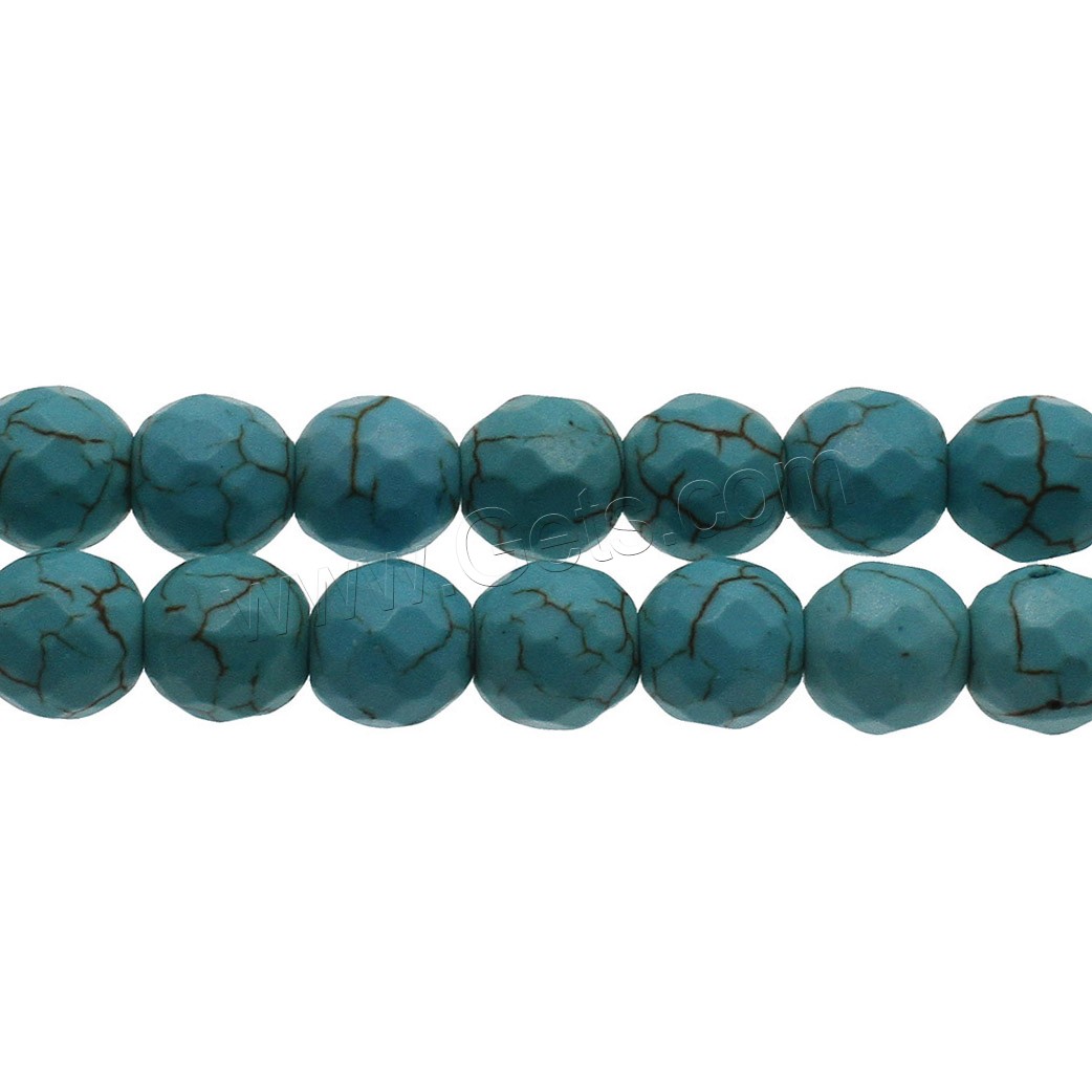 Synthetic Turquoise Beads, Round, different size for choice & faceted, skyblue, Hole:Approx 1.3mm, Sold By Strand