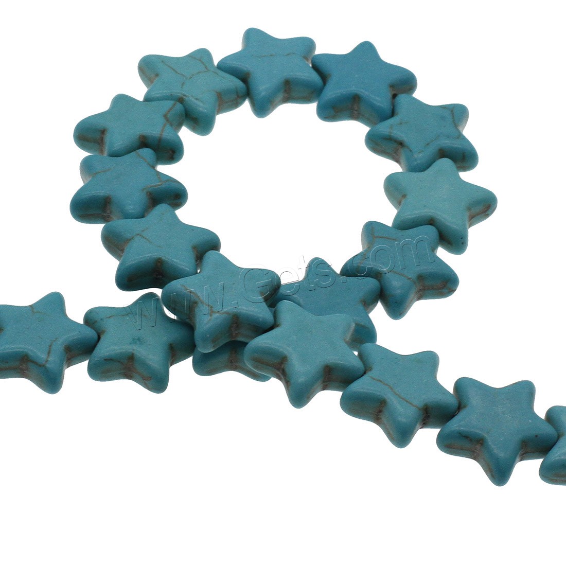 Synthetic Turquoise Beads, Flat Star, different size for choice, skyblue, Hole:Approx 1mm, Sold By Strand
