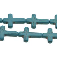 Synthetic Turquoise Beads, Cross skyblue Approx 1mm 