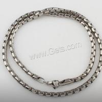 Collar de cadena de acero inoxidable, chapado, longitud diferente para la opción & cadena de caja, más colores para la opción, 3mm, Vendido por Sarta