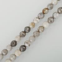 Silver Leaf Jasper Bead, fashion jewelry & DIY, 4mm Approx 1mm Approx 16 Inch, Approx 