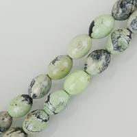 Green Grass Stone Beads, Oval, fashion jewelry & DIY Approx 1.5mm Approx 16 Inch, Approx 