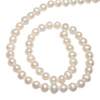 Potato Cultured Freshwater Pearl Beads, natural, white, 6-7mm Approx 0.8mm Approx 14.1 Inch 