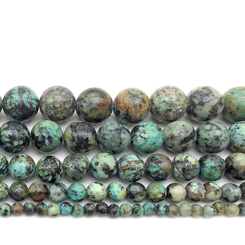 Naturelles perles Turquoise africaines, turquoise africaine naturelle, Rond, poli, DIY & normes différentes pour le choix, Trou:Environ 1mm, Vendu par brin