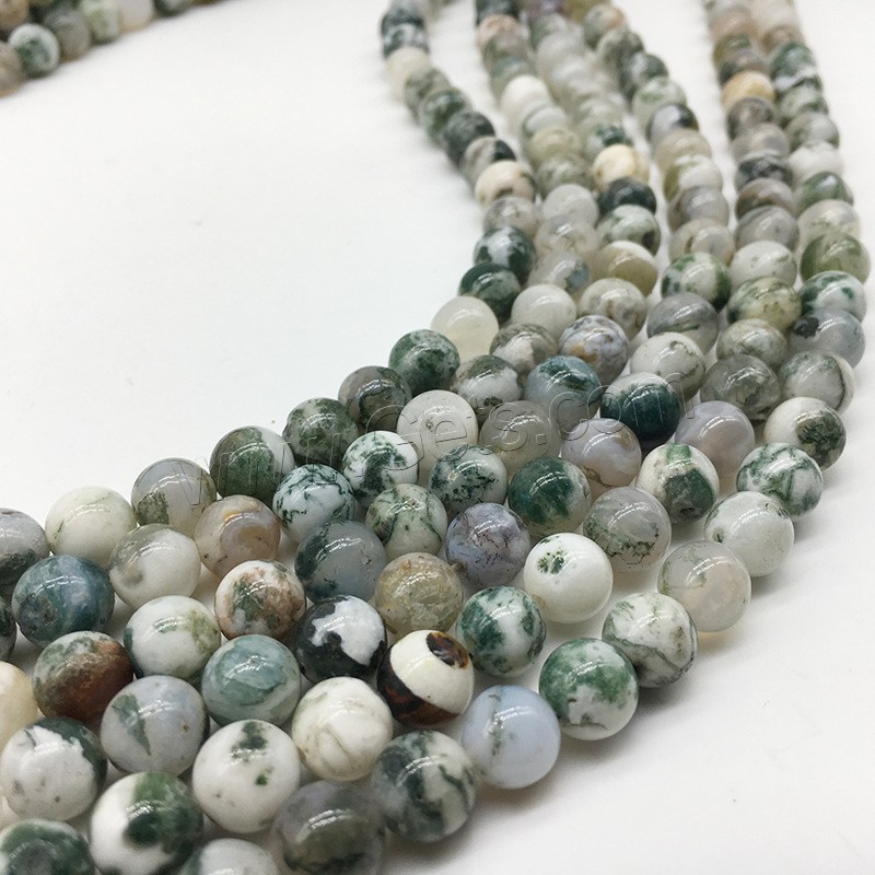 Natural Tree Agate Beads, Round, polished, DIY & different size for choice, Hole:Approx 1mm, Sold By Strand