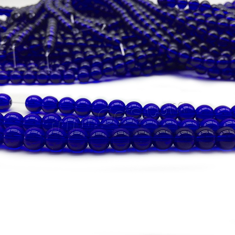 Imitated Crystal Beads, Round, polished, DIY & different size for choice, blue, Hole:Approx 1mm, Sold By Strand