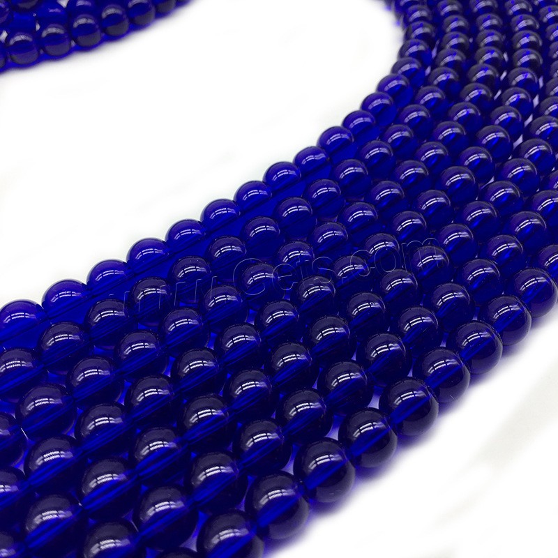 Imitated Crystal Beads, Round, polished, DIY & different size for choice, blue, Hole:Approx 1mm, Sold By Strand