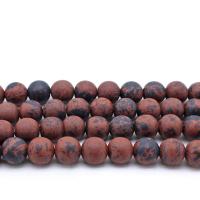 Бусины из камня махагон-обсидиан, коричневато-красный обсоди, Круглая, DIY & разный размер для выбора, отверстие:Приблизительно 1mm, продается Strand