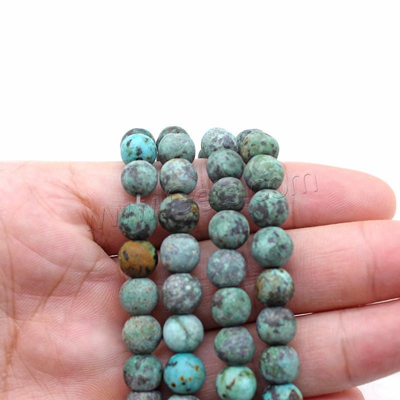 Natural African Turquoise Beads, Round, DIY & different size for choice & frosted, more colors for choice, Hole:Approx 1mm, Sold By Strand