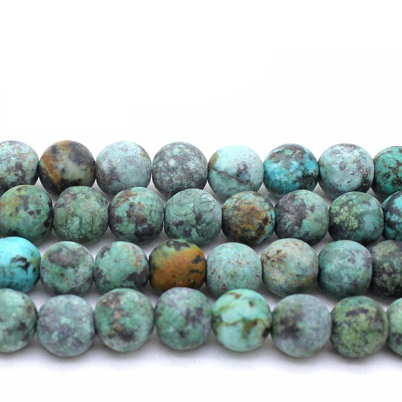 Naturelles perles Turquoise africaines, turquoise africaine naturelle, Rond, DIY & normes différentes pour le choix & givré, plus de couleurs à choisir, Trou:Environ 1mm, Vendu par brin