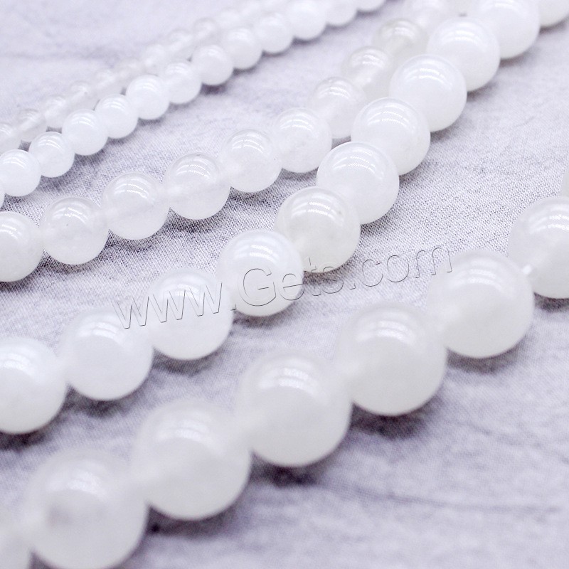 White Chalcedony Bead, Round, polished, DIY & different size for choice, more colors for choice, Hole:Approx 1mm, Sold By Strand