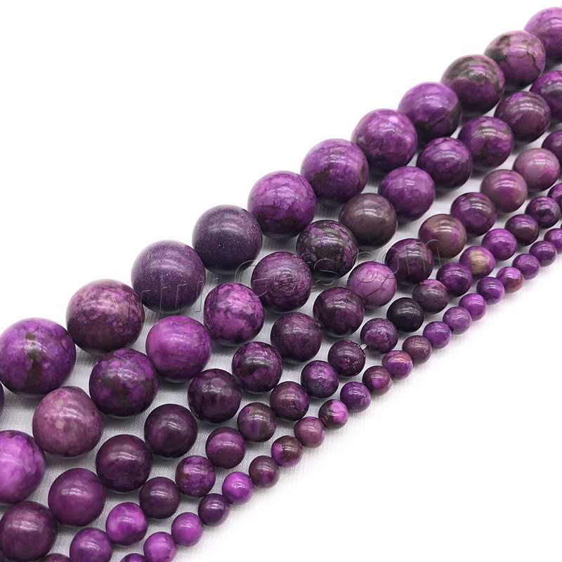 Perles naturelles Charoïte, Rond, poli, DIY & normes différentes pour le choix, violet, Trou:Environ 1mm, Vendu par brin