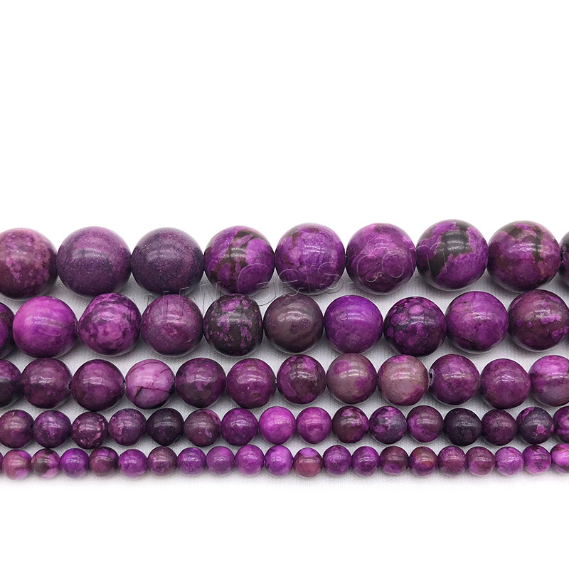 Perles naturelles Charoïte, Rond, poli, DIY & normes différentes pour le choix, violet, Trou:Environ 1mm, Vendu par brin