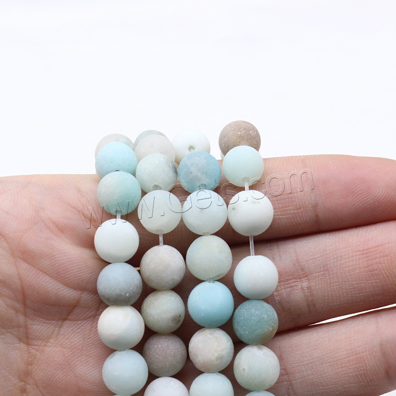 Amazonite Black Gold Bead, Natural Stone, Round, polished, DIY & different size for choice & matte, Hole:Approx 1mm, Sold By Strand