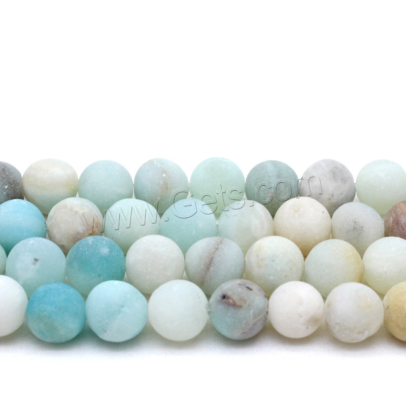 Amazonite Black Gold Bead, Natural Stone, Round, polished, DIY & different size for choice & matte, Hole:Approx 1mm, Sold By Strand