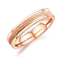 Stainless Steel Finger Ring, plated, fashion jewelry & for woman, rose gold color, 4mmuff0c1.9mm 