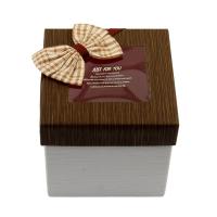 Jewelry Gift Box, Cardboard, with Cloth, Square, with ribbon bowknot decoration 135*130mm, Approx 