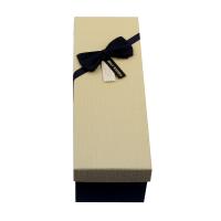 Jewelry Gift Box, Cardboard, with Cloth, Rectangle, with ribbon bowknot decoration 270*90mm, Approx 