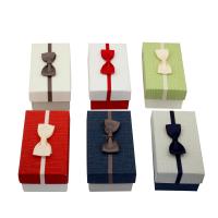 Boîte Cadeau de bijoux, carton, avec tissu, rectangle, avec une décoration de noeud à boucles, plus de couleurs à choisir Environ Vendu par lot