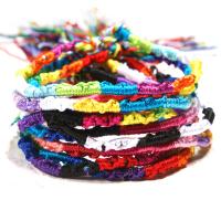 Cotton Thread Bracelet, Unisex & adjustable, mixed colors Approx 13 Inch 