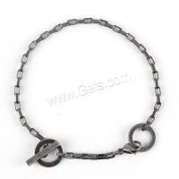 Stainless Steel Chain Bracelets, 316L Stainless Steel, 316L stainless steel toggle clasp, plated, Unisex & with letter pattern Approx 10 Inch 