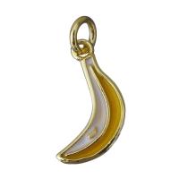 Brass Fruit Pendants, Banana, gold color plated, fashion jewelry & enamel Approx 3mm 