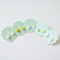 Porzellan Schmuck Ohrring, Blume, verschiedene Stile für Wahl & für Frau, himmelblau, 10mm, verkauft von Paar