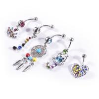 Stainless Steel Belly Ring, 316L Stainless Steel, Geometrical Pattern, for woman, 5MMx 