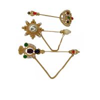 Zinc Alloy Brooch, with ABS Plastic Pearl, gold color plated & for woman & with rhinestone 