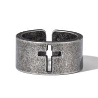 Stainless Steel Finger Ring, 316L Stainless Steel, antique silver color plated & for man & hollow, metallic color plated 