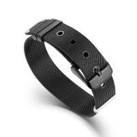 Stainless Steel Mesh Belt Buckle Bracelet, plated, fashion jewelry & Unisex, black, 22cm [