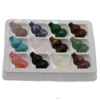 Gemischte Edelstein Perlen, mit Kunststoff Kasten, 29*18mm, 12PCs/Box, verkauft von Box