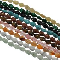 Полудрагоценный камень Бусины, Каплевидная форма, различные материалы для выбора & граненый отверстие:Приблизительно 0.5mm, Приблизительно 18ПК/Strand, продается Strand