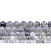 perle en quartz gris naturel, Cristal gris, Rond, DIY & normes différentes pour le choix, plus de couleurs à choisir Environ 1mm, Vendu par brin