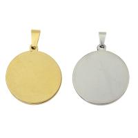 Stainless Steel Pendant Setting, Flat Round 